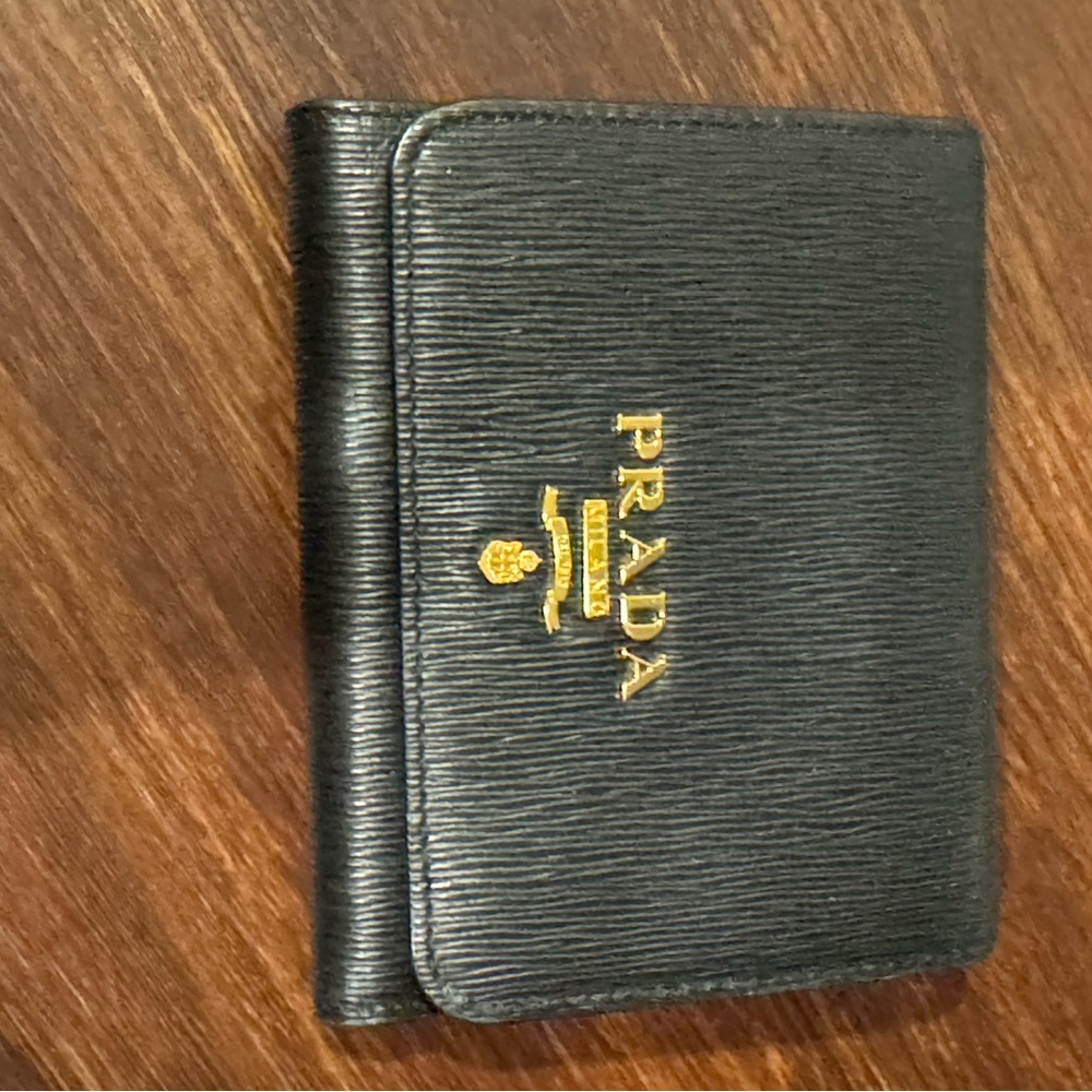 Prada Black and Red Leather Wallet
